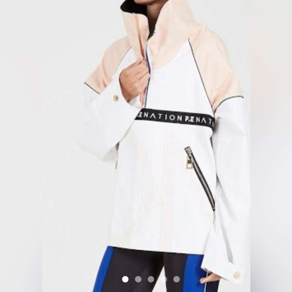 PE Nation Quarter Zip Oversized Windbreaker Jacket - XS